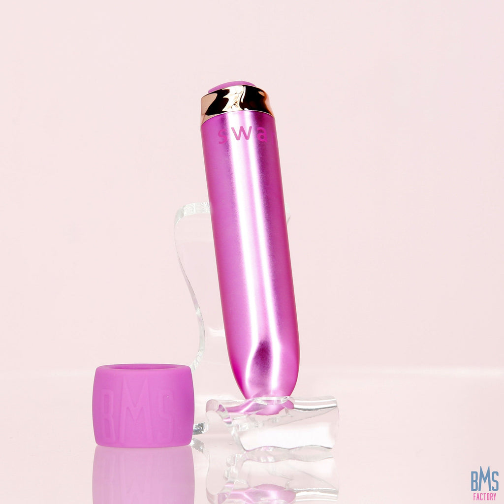 Swan - Vibrateur balle Maximum + Menotte confortable en silicone - Rose