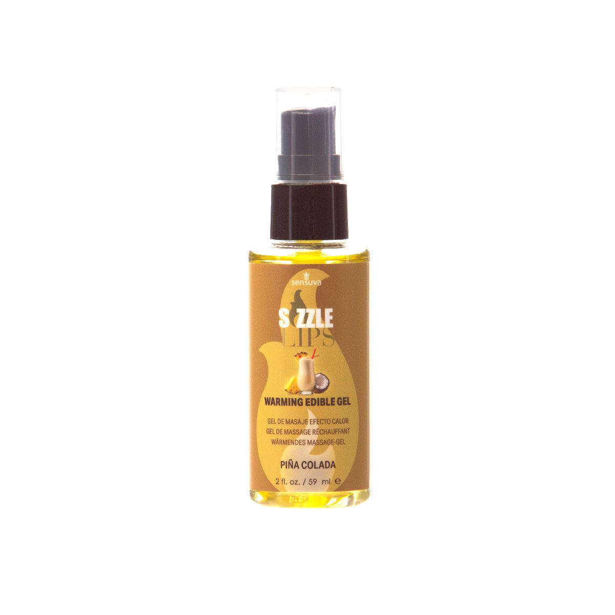 sensuva - SIZZLE LIPS - Warming Edible Gel - 2 fl oz / 59 ml - Pina Colada