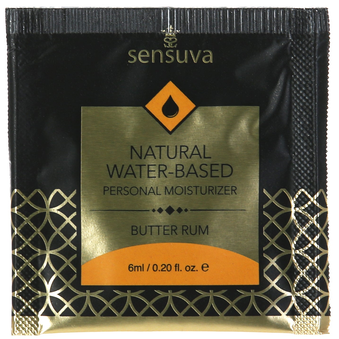 Sensuva Natural Water-Based – Lubrifiant Personnel Aromatisé - 6ml/0.2oz, Rhum au beurre