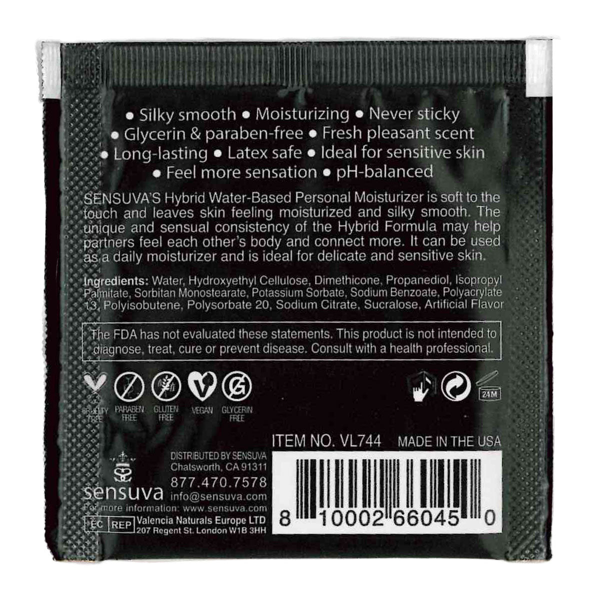 Sensuva – Lubrifiant personnel formule hybride – Pomme d'amour – Sachet 6ml/0.20 fl oz.