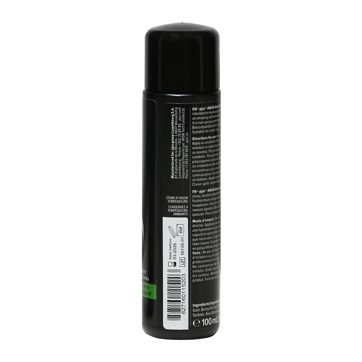 Pjur® Aqua - Lubrifiant Intime à Base d'Eau Aloé Vera - 100ml