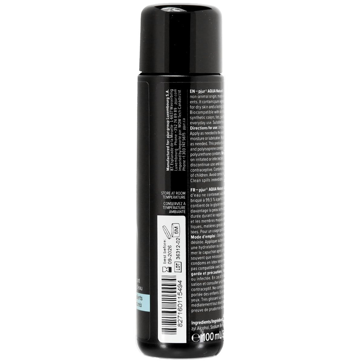 Pjur® Aqua - Lubrifiant Intime Naturel à Base d'Eau - 100 mL / 3,4 fl. oz