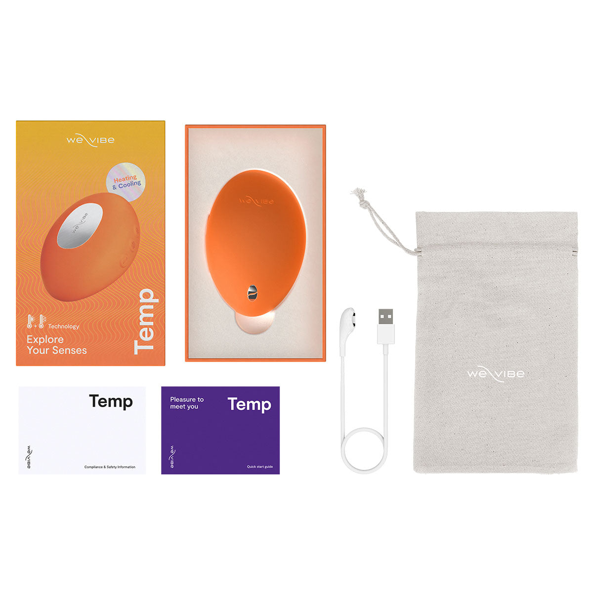 We-Vibe® Temp Masseur Chauffant et Refroidissant – Mandarine