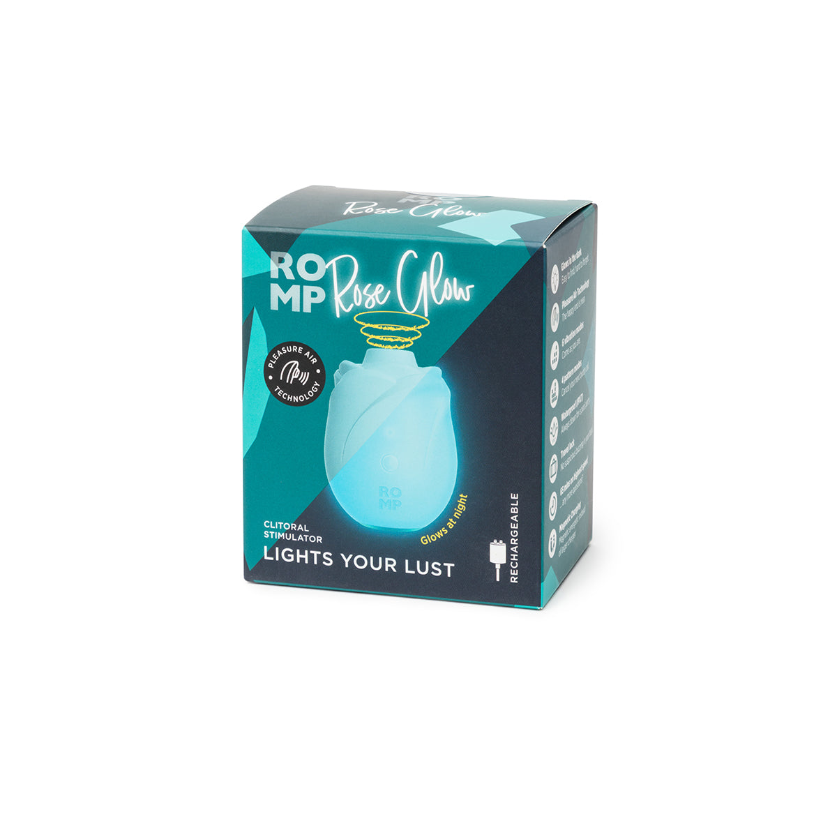 ROMP – Rose Glow – Clitoral Stimulator – Glow-In-The-Dark Blue
