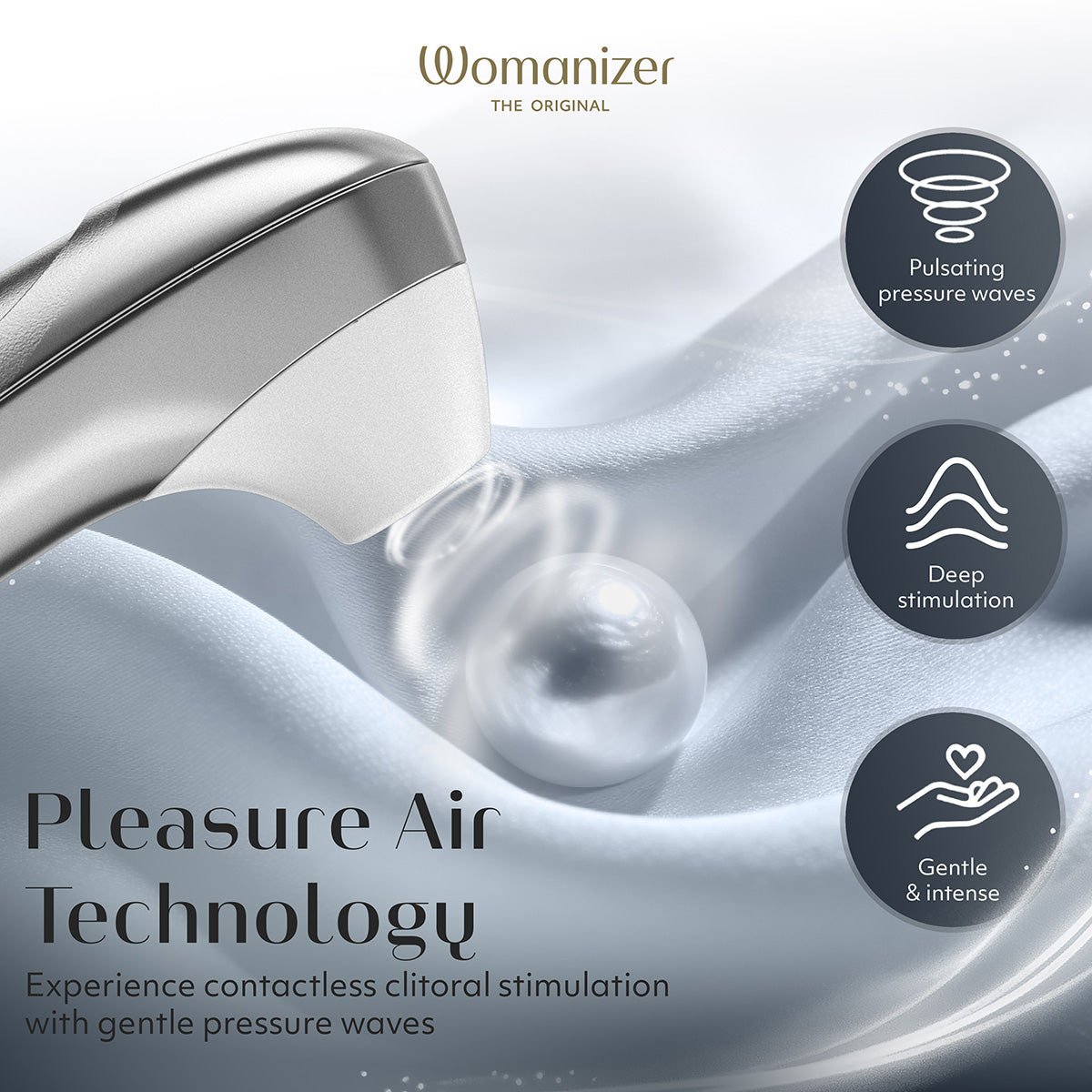 Womanizer Pro – Clitoral Stimulator – Silver Grey