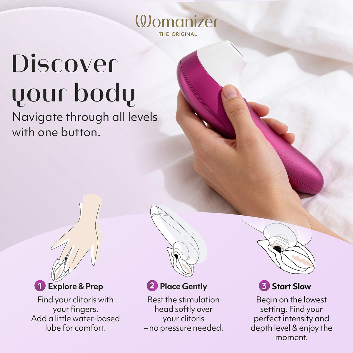 Womanizer Pro – Stimulateur clitoridien – Rose vif
