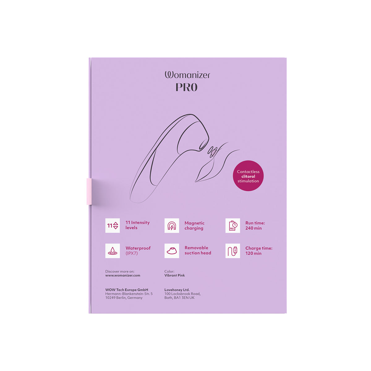 Womanizer Pro – Stimulateur clitoridien – Rose vif