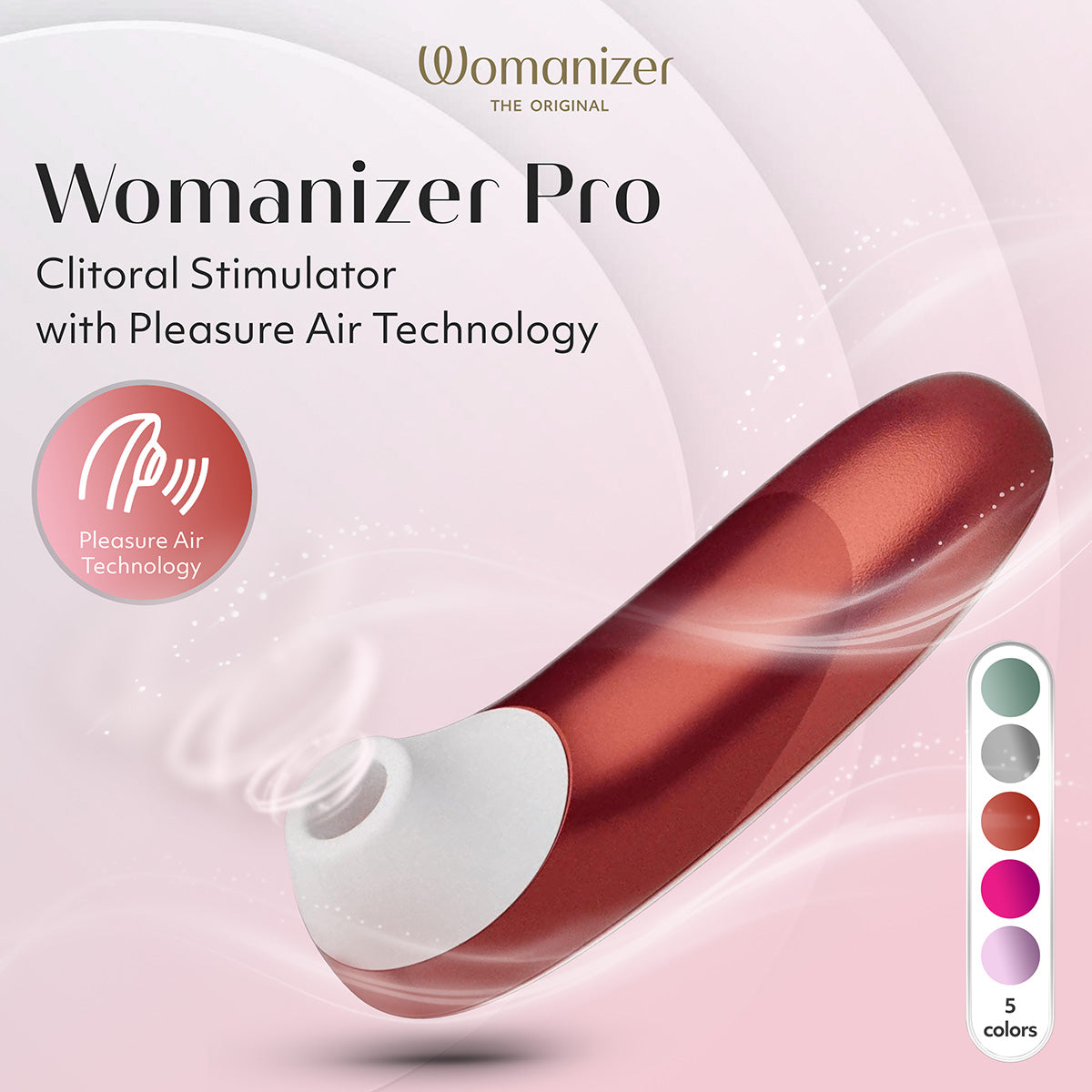 Womanizer Pro – Stimulateur clitoridien – Rouge bordeaux