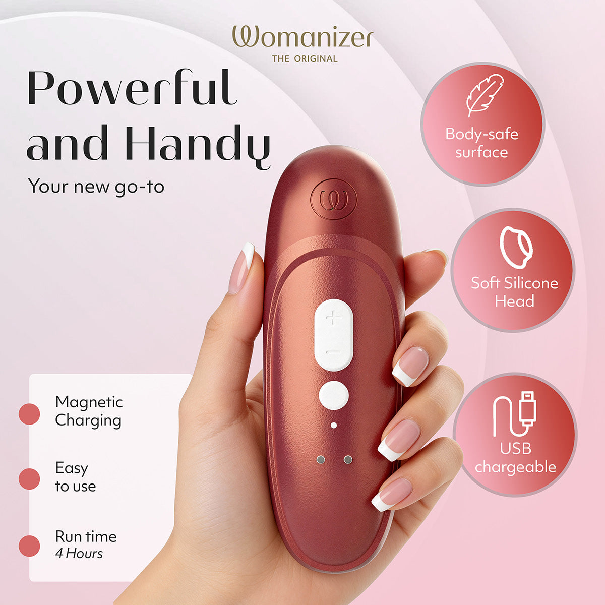 Womanizer Pro – Stimulateur clitoridien – Rouge bordeaux