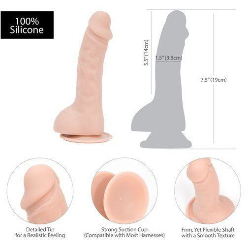 Addiction - Brad 7.5" Dildo With Balls - Beige