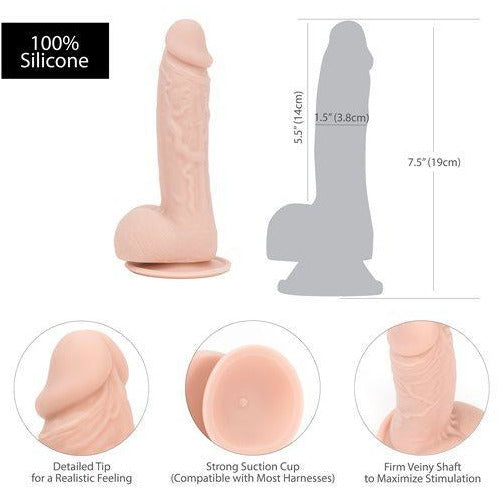 Addiction - Mark 7.5" Dildo With Balls - Beige