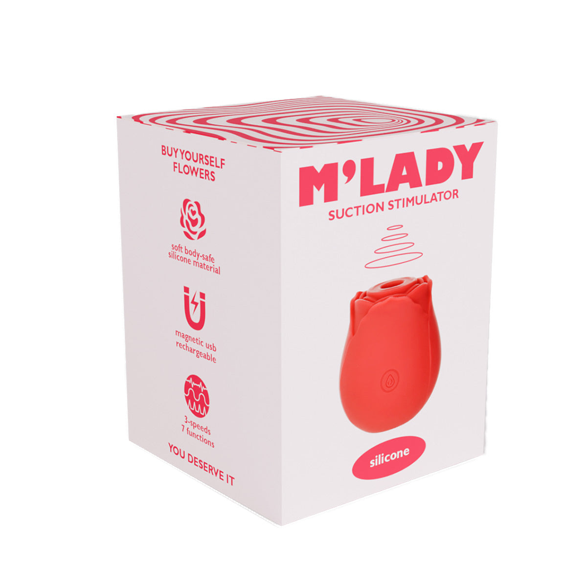 M'Lady - Rose Clitoral Suction Stimulator - Red