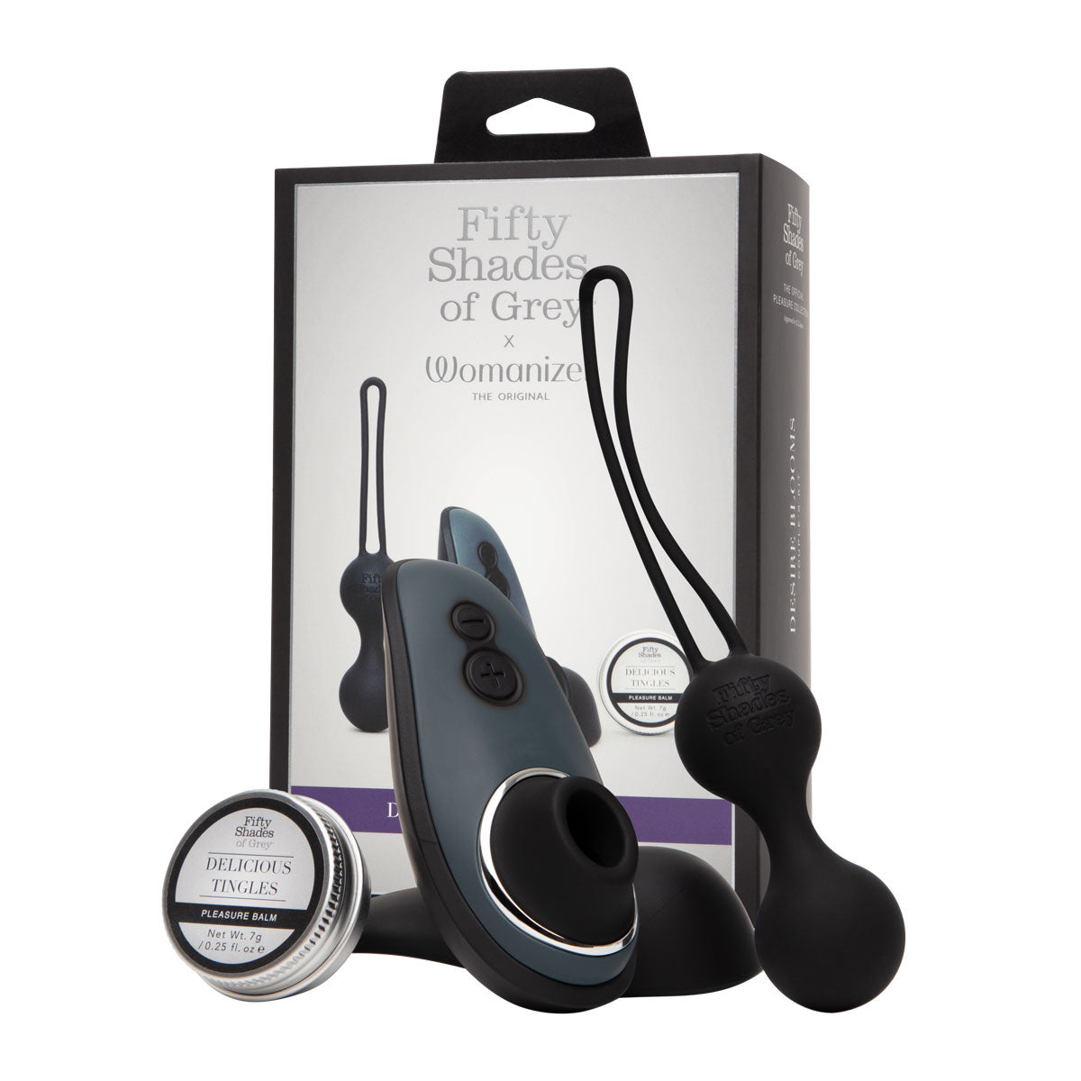 Cinquante Nuances de Grey x Womanizer - Kit Couple Désir Éclos