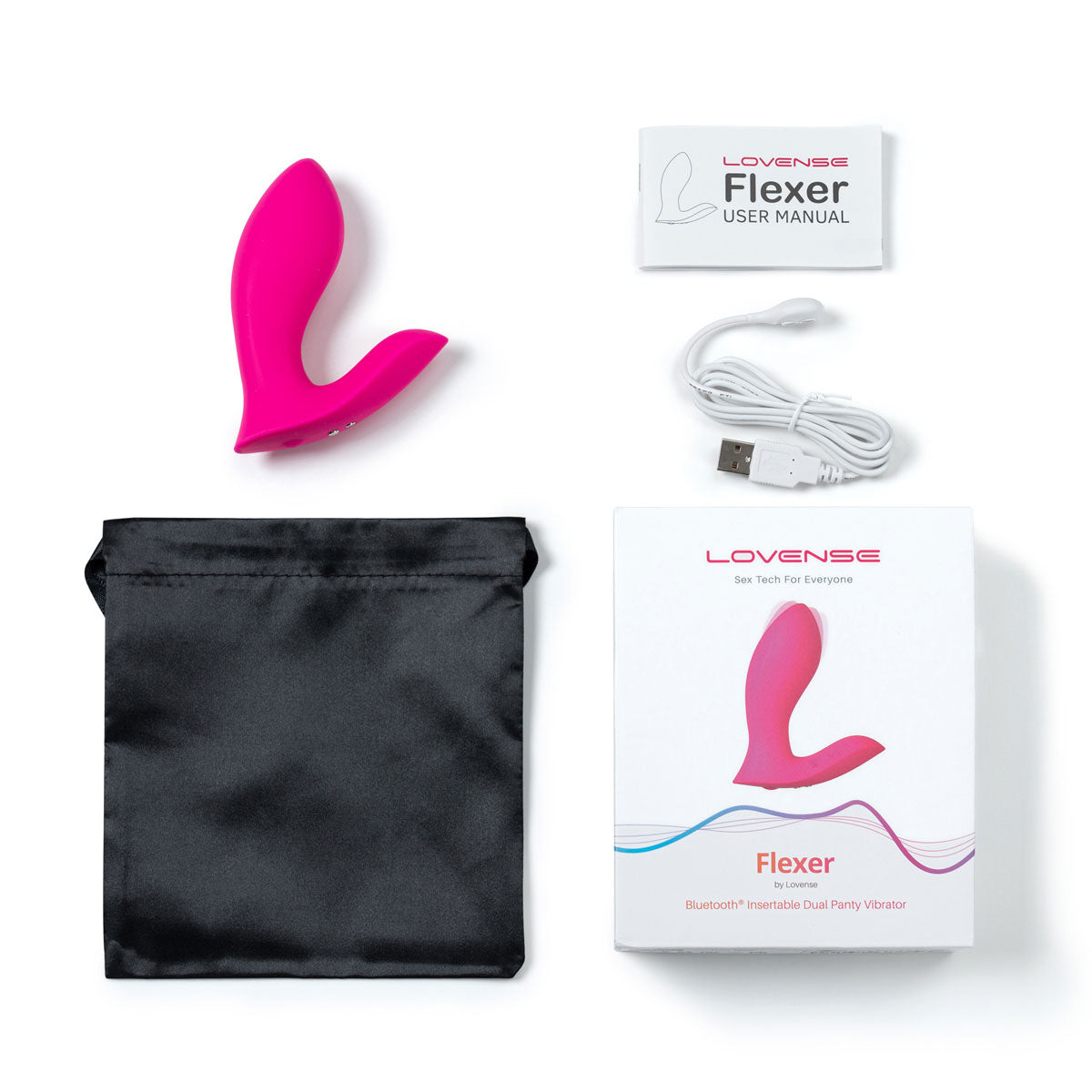 Lovense - Flexer - Bluetooth® Insertable Dual Panty Vibrator - Pink