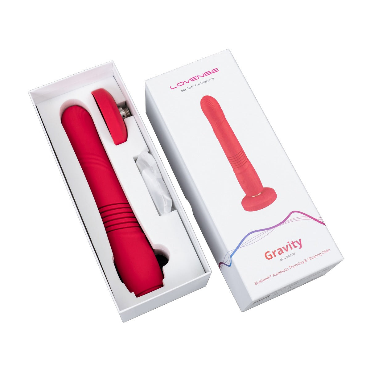 Lovense - Gravity - Bluetooth® Automatic Thrusting & Vibrating Dildo - Red