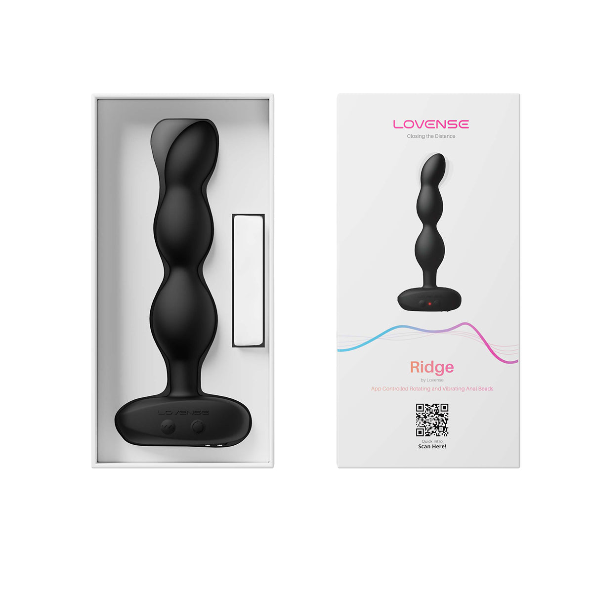Lovense - Ridge Vibrating / Rotating Anal Beads - Black