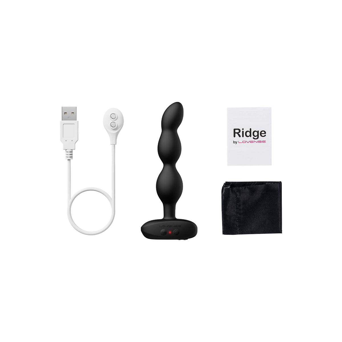 Lovense - Ridge Vibrating / Rotating Anal Beads - Black