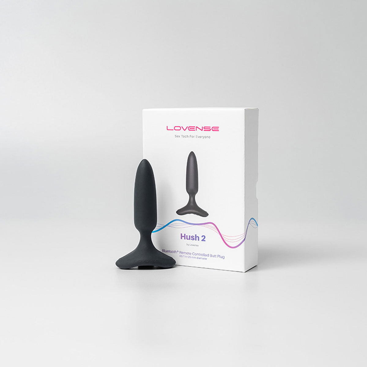 Lovense - Hush 2 Vibrating Bluetooth® Remote-Controlled Butt Plug - 1" - Black
