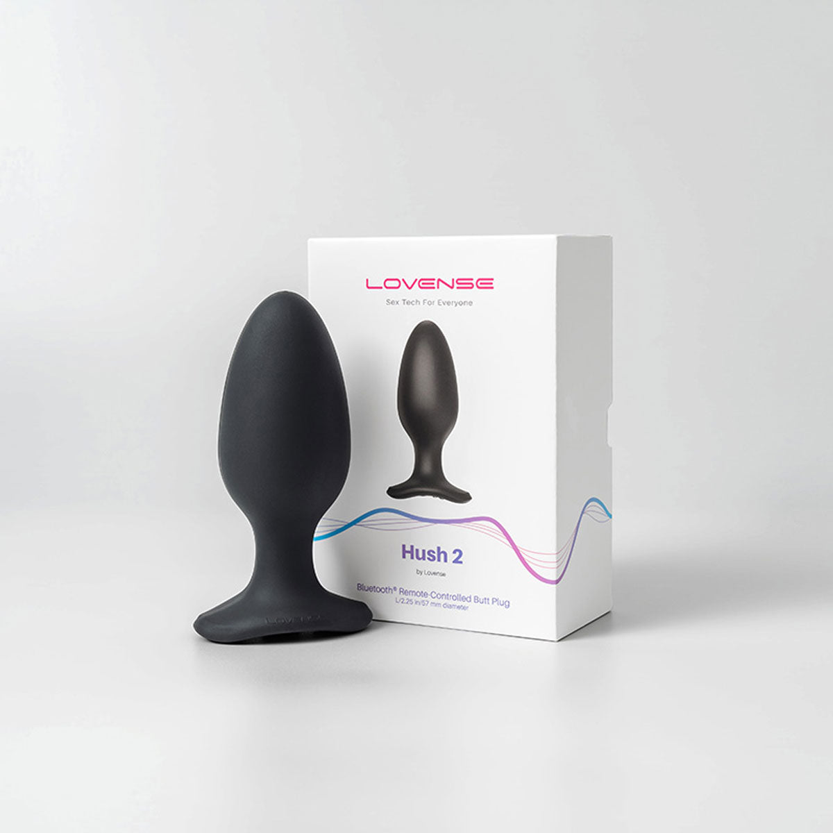 Lovense - Hush 2 Vibrating Bluetooth® Remote-Controlled Butt Plug - 2.25" - Black