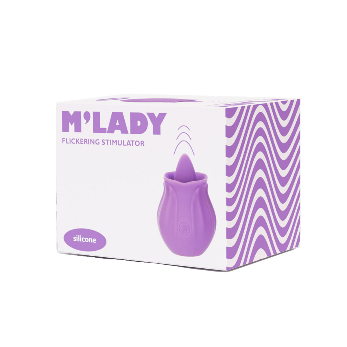 M'Lady - Rose Flickering Tongue Vibrating Clitoral Stimulator - Purple