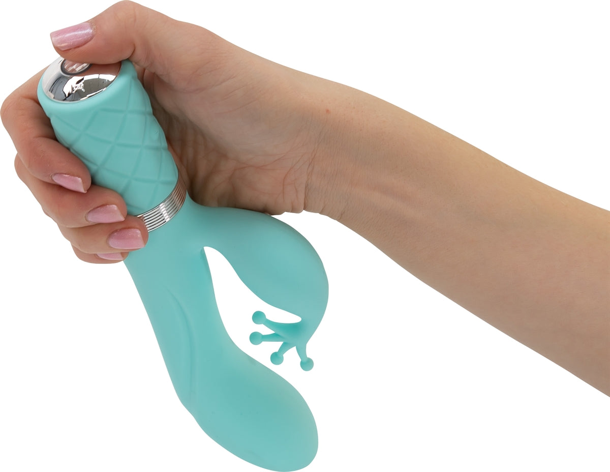 Pillow Talk - Kinky Dual Vibrator - Rechargeable - Teal