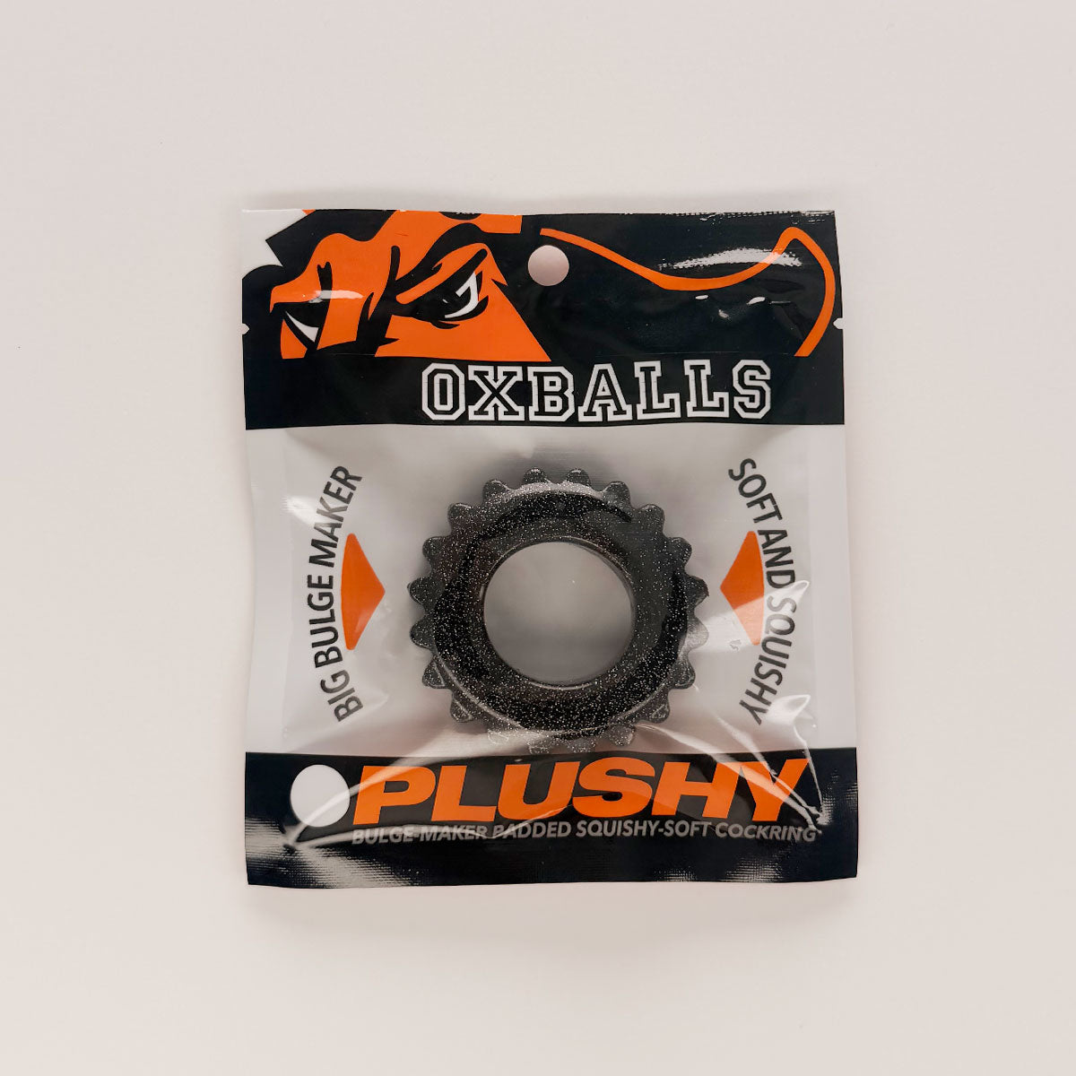 OXBALLS - Plushy Padded Cockring – Black Mica