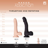 Naked Addiction - 8.6" Silicone Rotating & Thrusting Vibrating Dildo with Remote - Noir