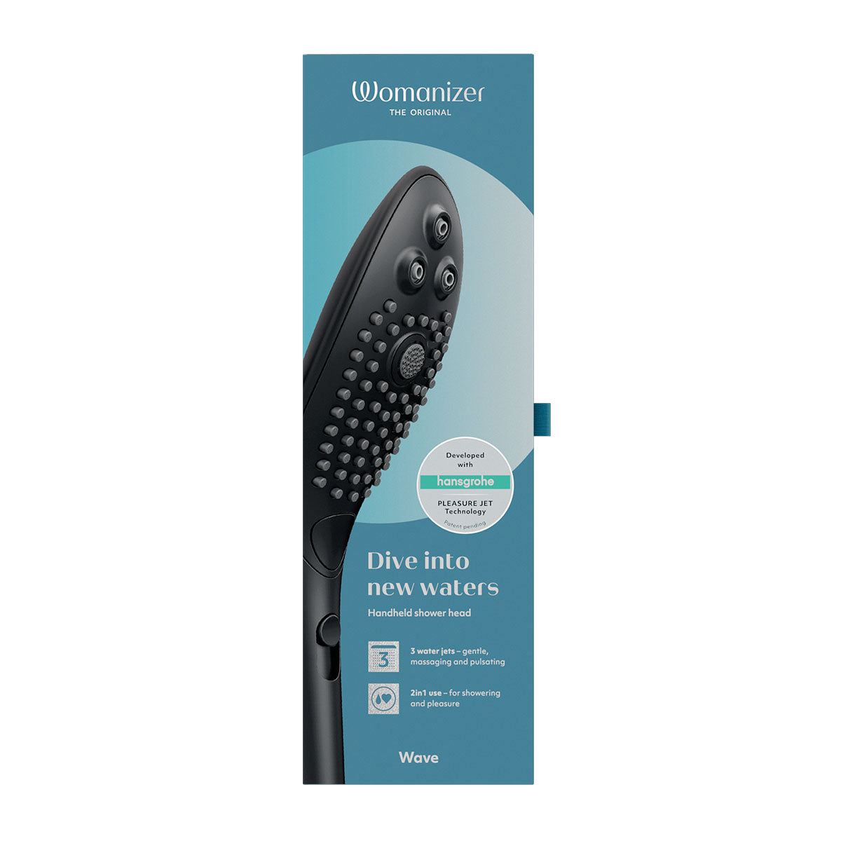 Womanizer - Wave - Combined Shower Head & Water Massage Clitoral Stimulator - Black