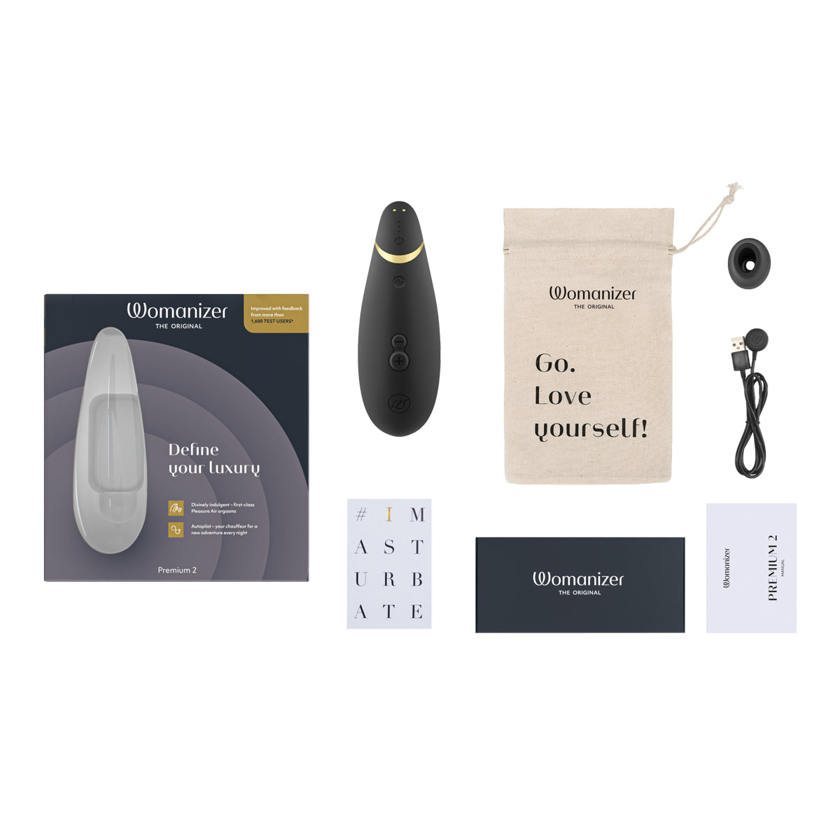Womanizer - Premium 2 - Clitoral Stimulator - Black