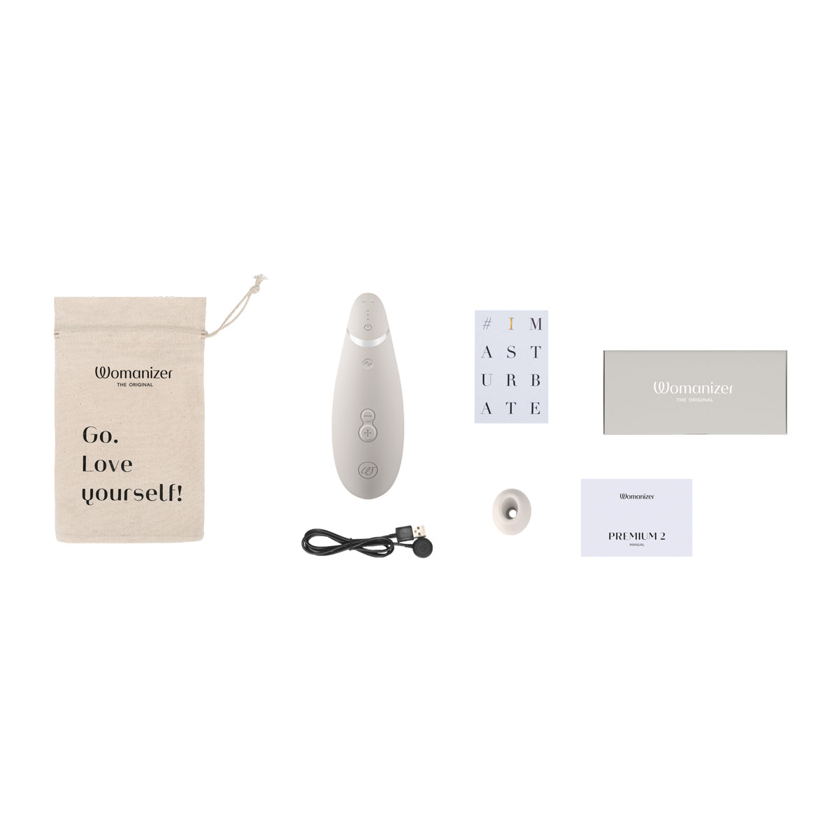 Womanizer - Premium 2 - Clitoral Stimulator - Warm Gray