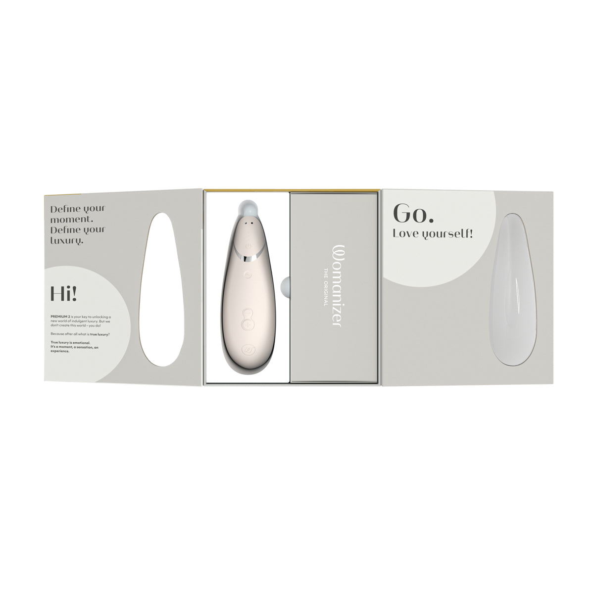 Womanizer - Premium 2 - Clitoral Stimulator - Warm Gray