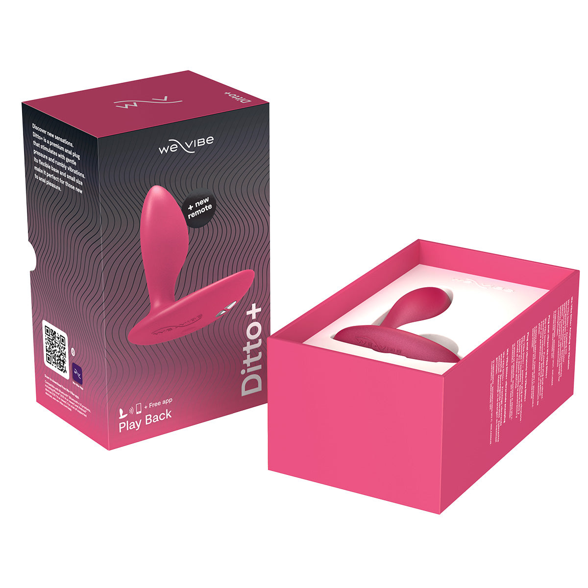 We-Vibe® Ditto+ - Plug Anal Vibrant avec Télécommande - Rose Cosmique