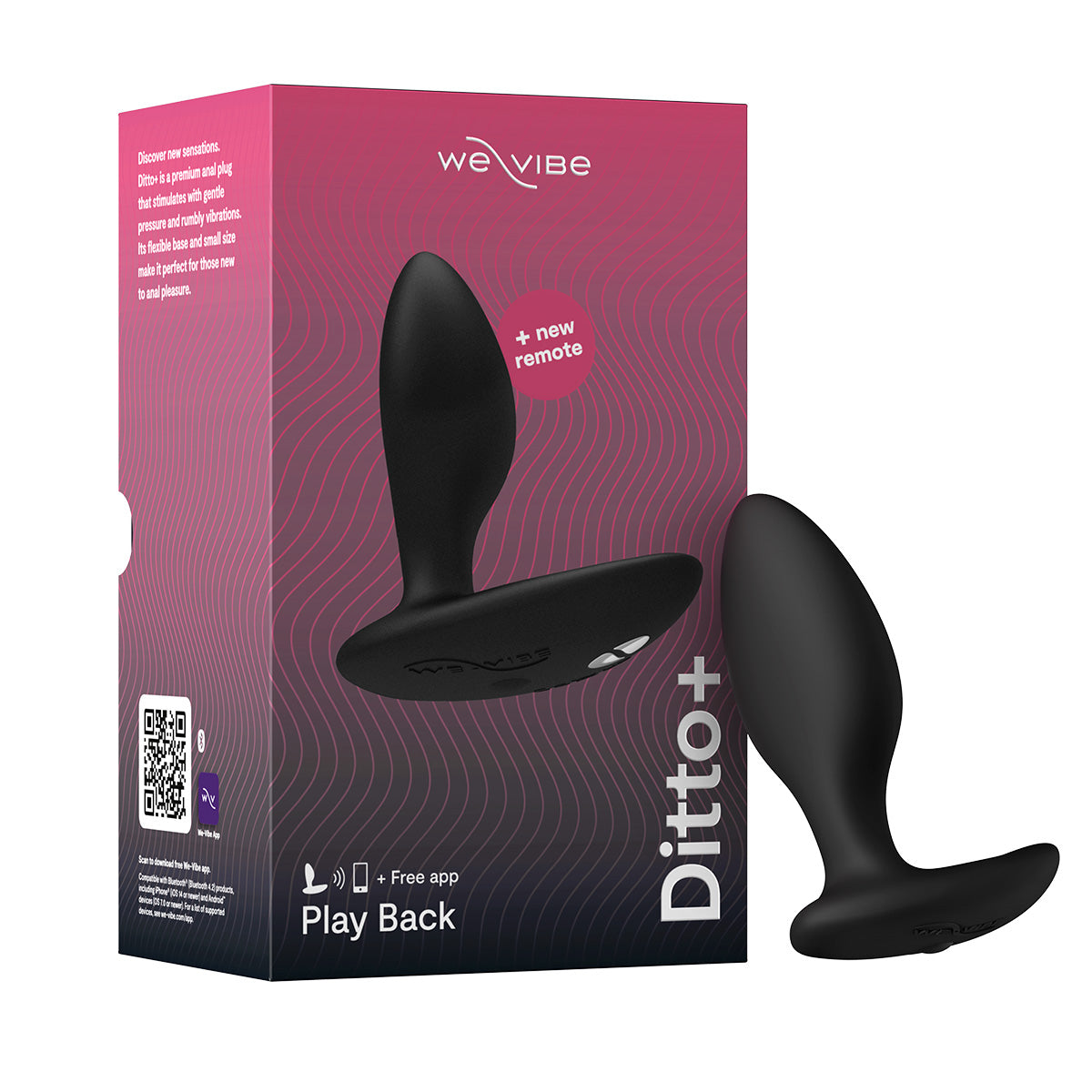 We-Vibe® Ditto+ - Vibrating Anal Plug with Remote - Satin Black