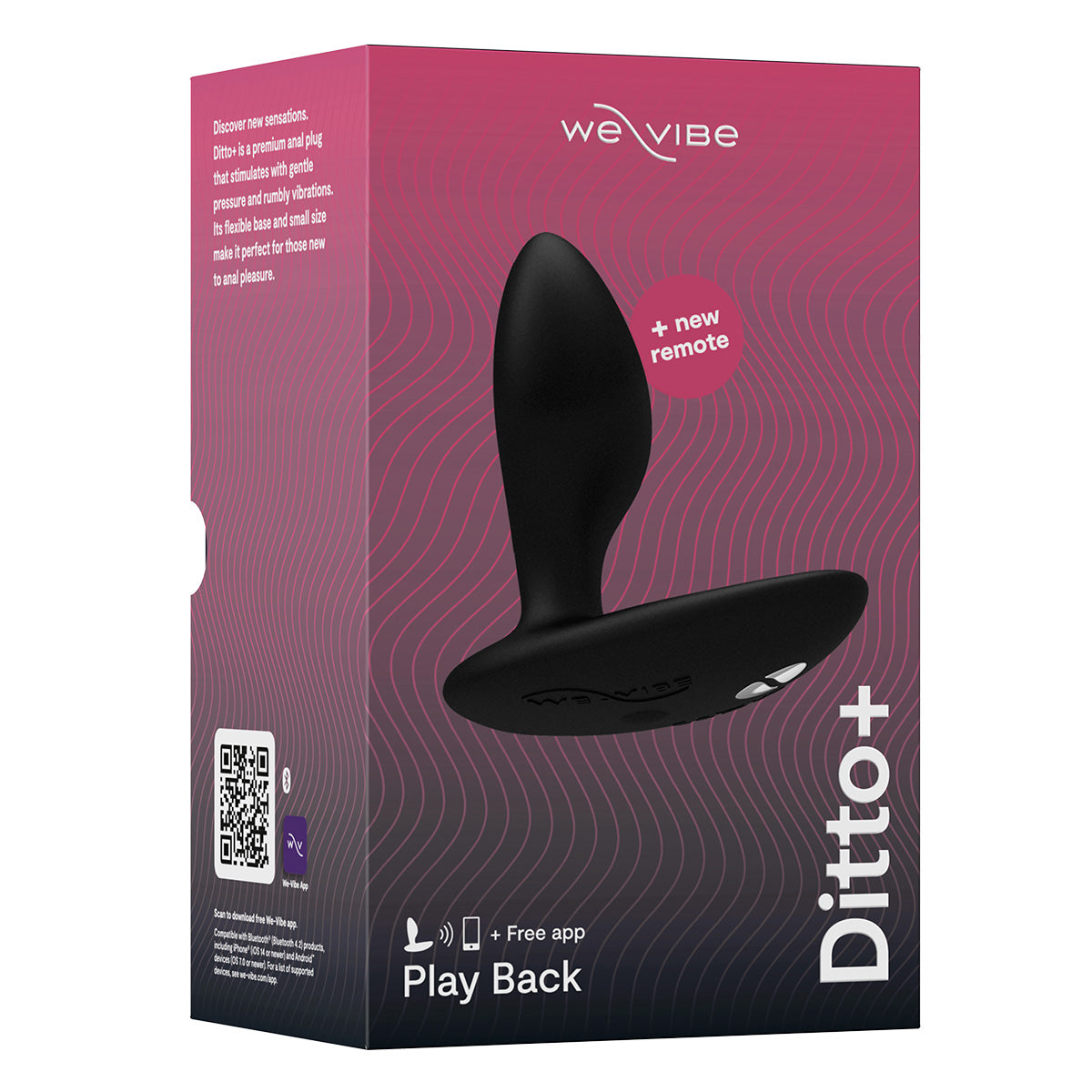We-Vibe® Ditto+ - Vibrating Anal Plug with Remote - Satin Black