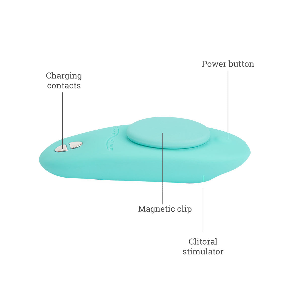 We-Vibe® Moxie+ - Wearable Clitoral Vibrator - Aqua