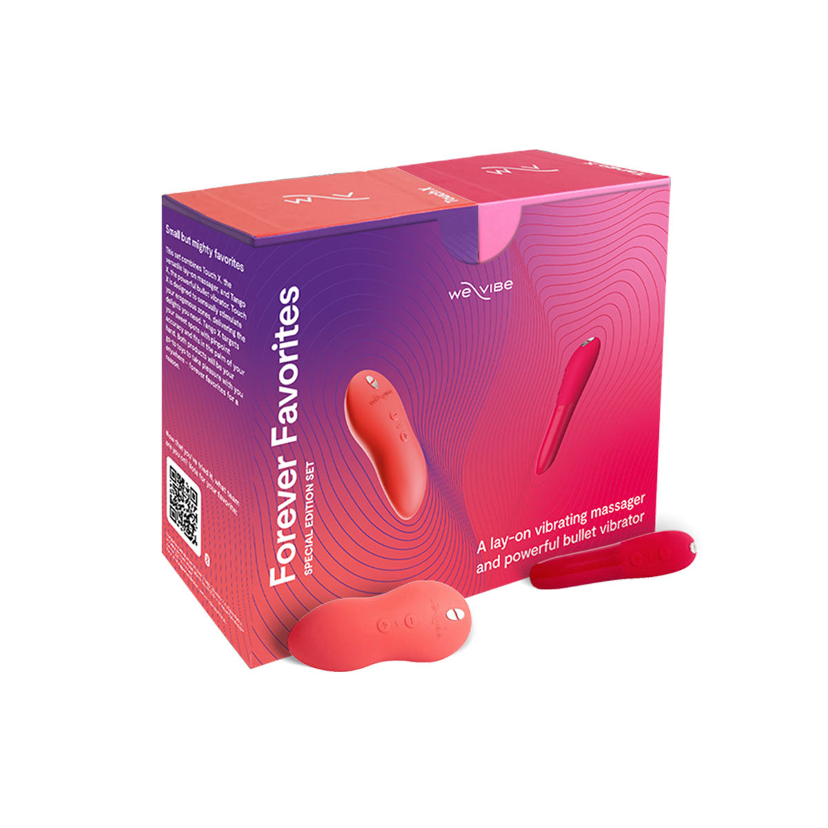 We-Vibe® Forever Favorites - Lay-On Vibrating Massager & Bullet Vibrator Special Edition Set - Red/Coral