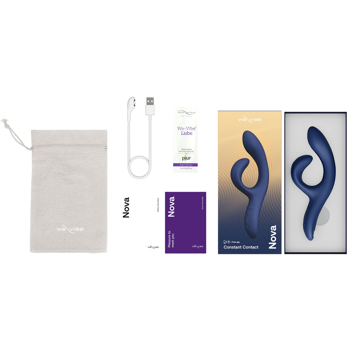 We-Vibe® Nova - Vibromasseur Lapin - Bleu Nuit