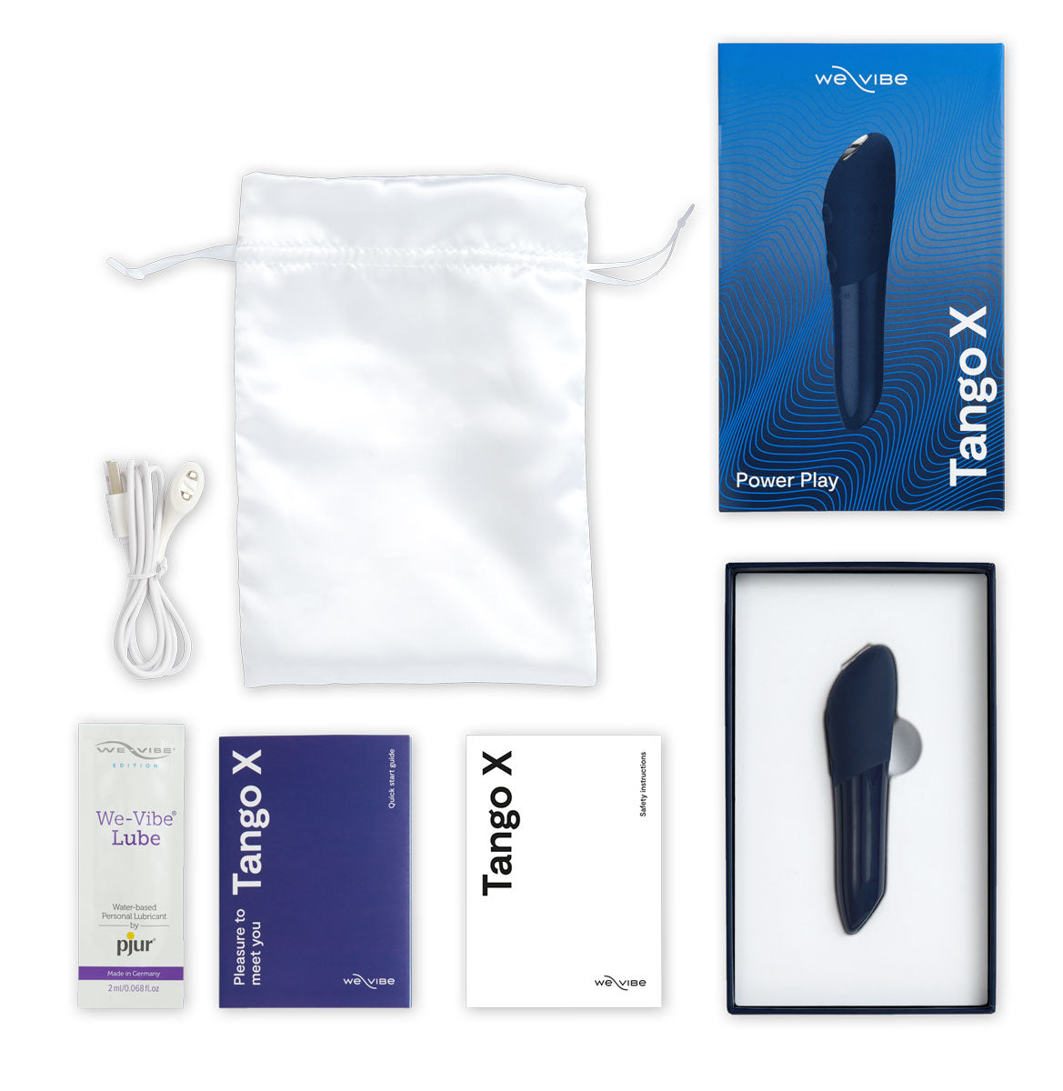 Les favoris de toujours We-Vibe® - Ensemble édition spéciale Masseur vibrant à poser et Vibrateur-balle - Velours/Bleu nuit