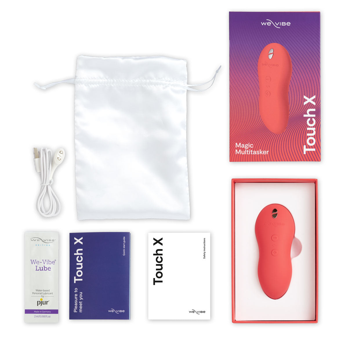 We-Vibe® Forever Favorites - Lay-On Vibrating Massager & Bullet Vibrator Special Edition Set - Red/Coral