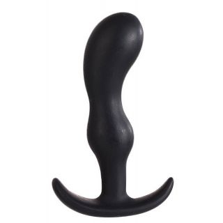 100% Silicone Smiling 4.5 inch Butt Plug - Black