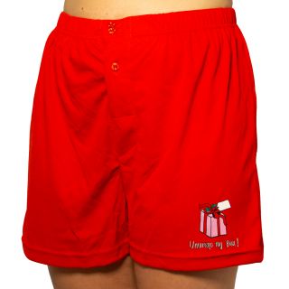 AWN – Holiday Pyjama Shorts "Unwrap My Box" – Red – M/L