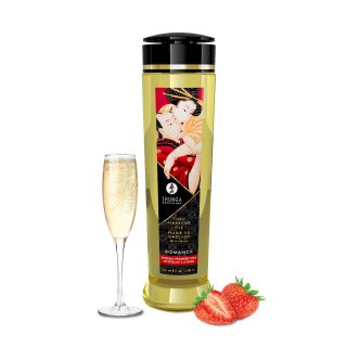 Shunga – Erotic Massage Oil – Sparking Strawberry Wine – 8 oz/240 ml