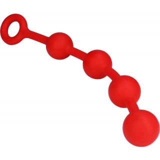 Silicone Butt Beads- 4 Beads - Red