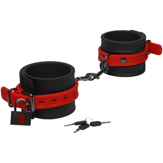 Doc Johnson - Kink - Silicone Ankle Cuffs Black & Red