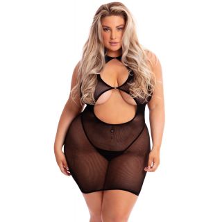 Pink Lipstick – Follow Me Mini Dress – Black – Plus Size