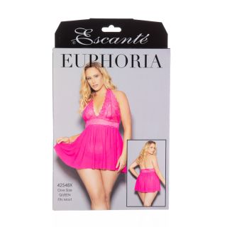 Escanté - Euphoria - Halter Tie Shorty Babydoll - 162-275lbs