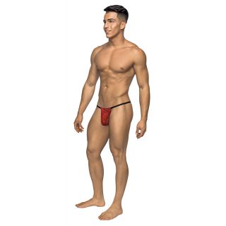 Male Power® Stretch Lace Posing Strap – Red – O/S