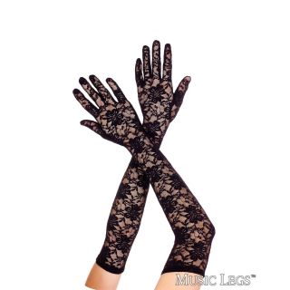 Music Legs – Extra Long Lace Gloves – Black
