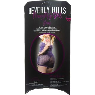 Beverly Hills Naughty Girl Lingerie - All Over Mesh Tube Dress Purple - OS