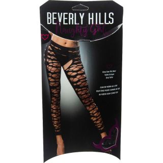 Beverly Hills Naughty Girl Lingerie - Full Mesh Crotchless Black - OS